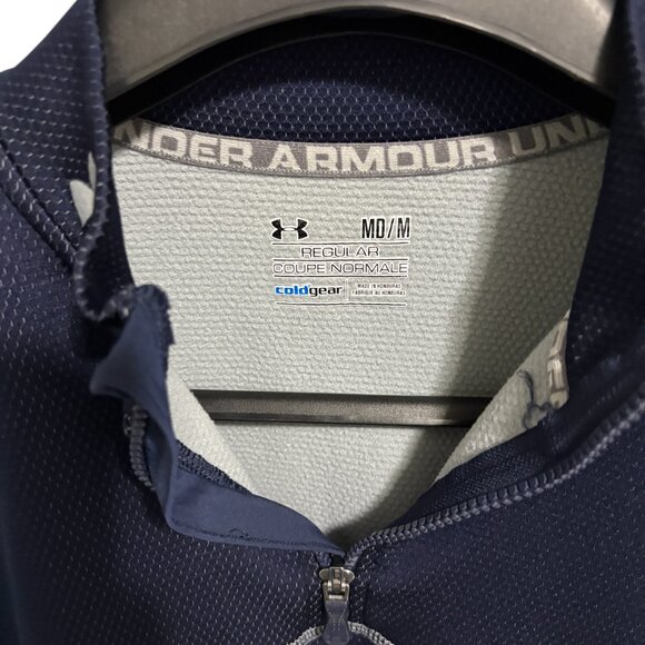 Under Armour Coldgear 1/4 Zip Fleece Pullover Sweatshirt Size Medium - Picture 5 of 6